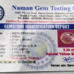 Siloni Pukhraj Stone – Natural Certified Yellow Sapphire